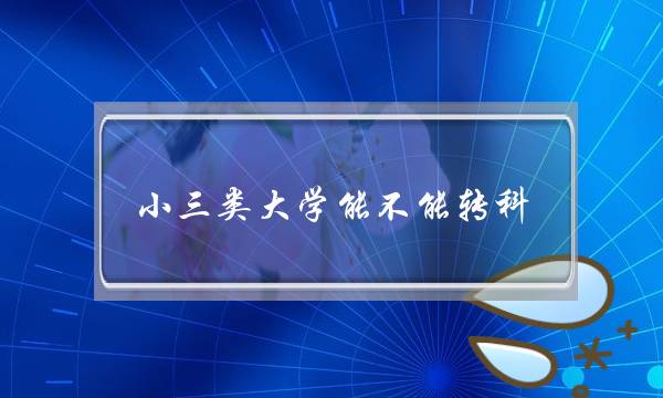 小三类大年夜大年夜教能没有能转科