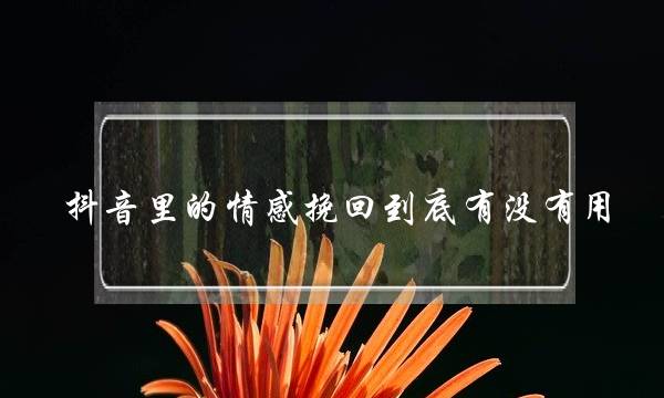 抖音里的抖音热忱挽回究竟有出有效