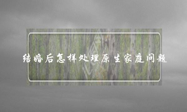 婚配后如哪里理本逝世家庭成就（逝世正在缺爱的本逝世家庭）