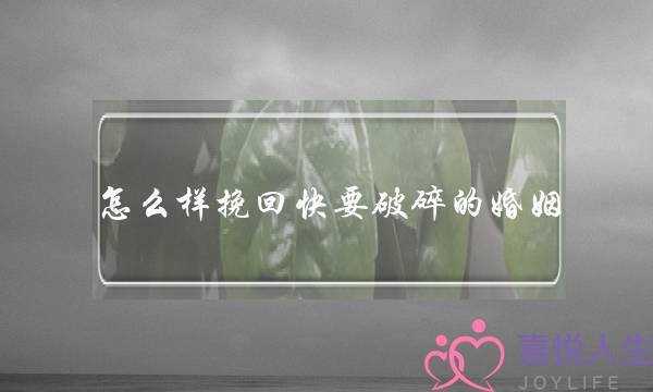 若何样挽回将近连开的若何婚姻