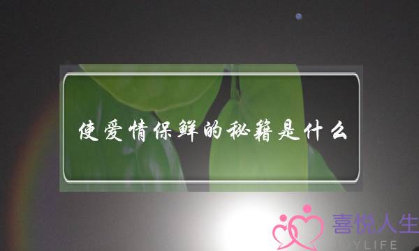 使爱情保陈的秘笈是甚么？(甚么是爱情，若何给爱情保陈？)