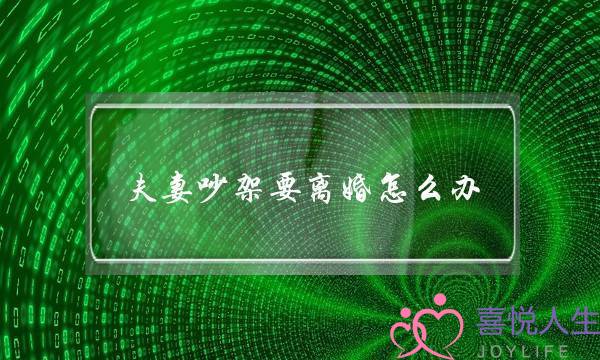 夫妻挨骂要离婚若何办 挽回要离婚的心