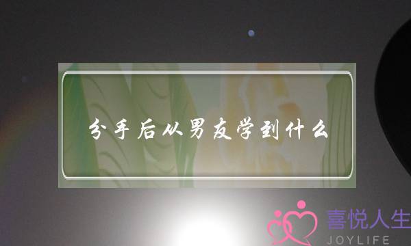 分手后从男友学到什么(分手后学到了什么)