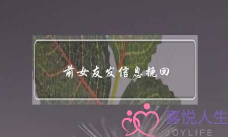 前女友发信息挽回(怎么给前女友发信息挽回)